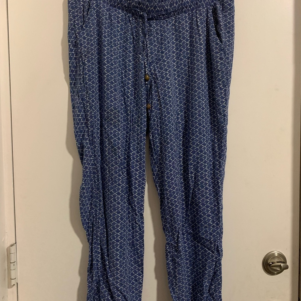 Blue and White Patterned Summer BeachPants